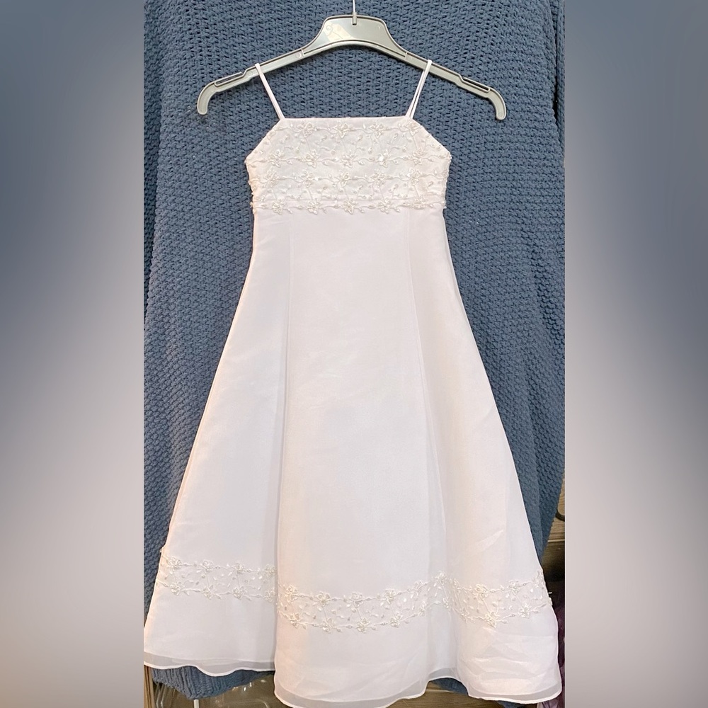 David's Bridal White Sleeveless Sundress for Weddings